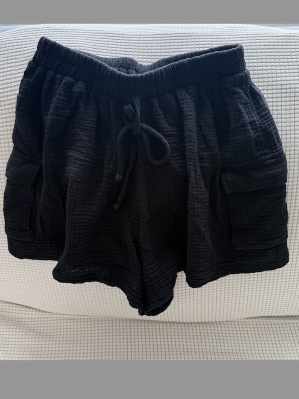 Blue Rain x Francesca's Black Gauze Shorts, 100% cotton, lined, medium